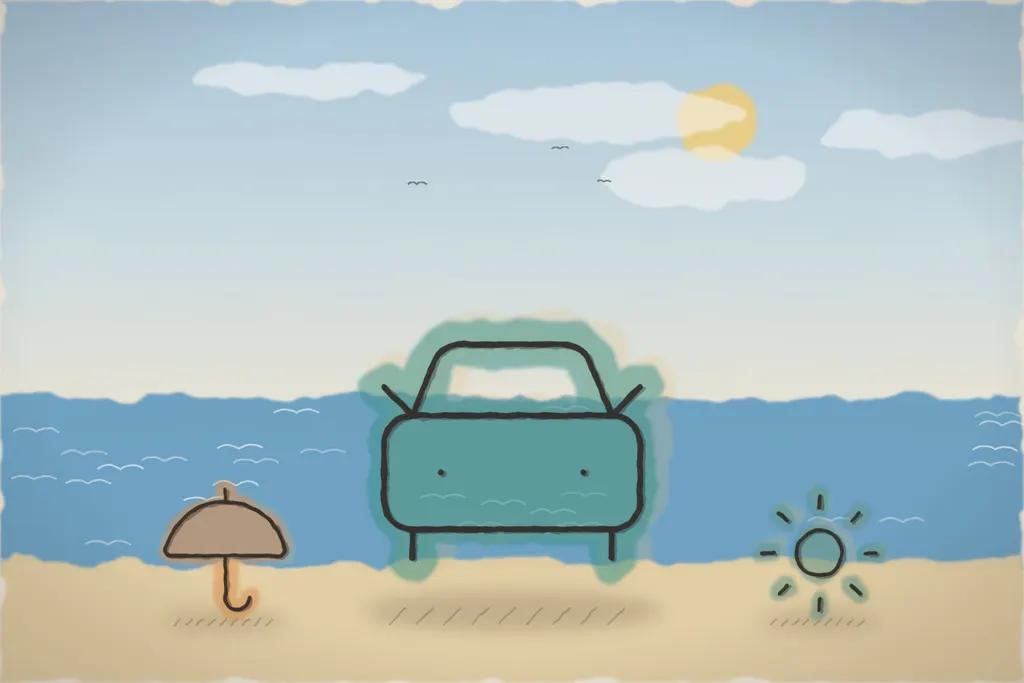 Drumul spre plaja din Mamaia (ilustrație)